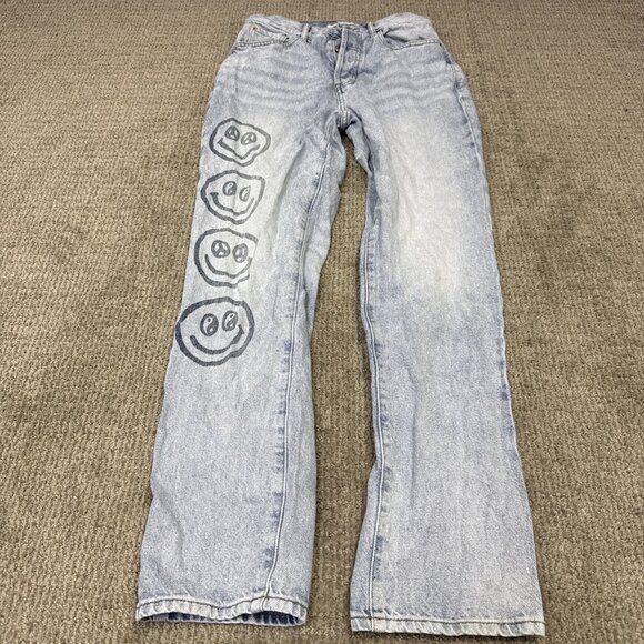 PacSun Dad Jeans 5 Button Fly Blue Pockets Women’s Size 26 - Picture 5 of 14